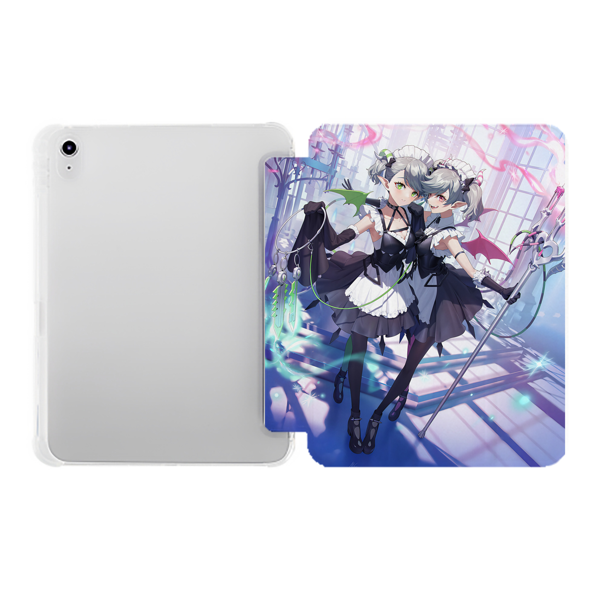 （画像用） 遊☆戯☆王 Yu-Gi-Oh! IPad ケース ペン収納付き 三つ折りスタンド PUレザー×シリコン 対応機種9.5/10.5/10.9インチ